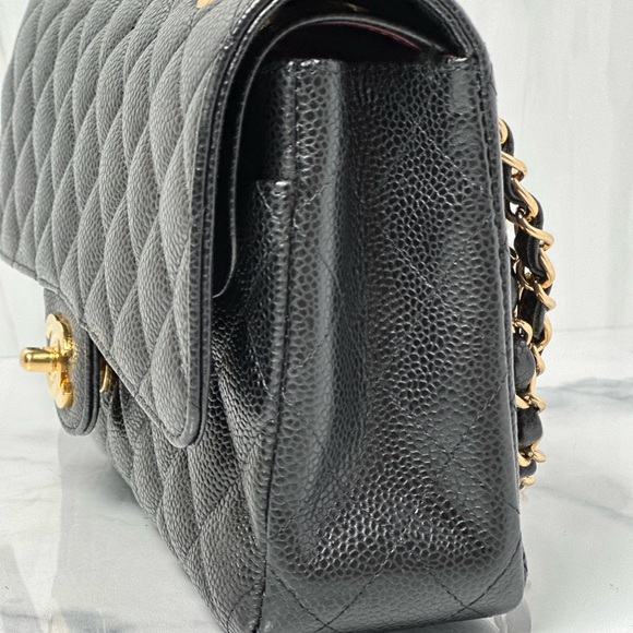 BLACK QUILTED Caviar CLASSIC DOUBLE FLAP MEDIUM - Picture 3 of 16